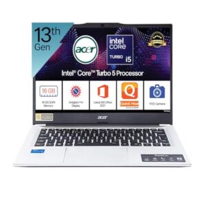 acer TL 14 [New Launch], Intel Core i5-1334U Turbo Boost, 16GB DDR4 RAM, 512GB SSD, 14 Inch Full HD, Windows 11Pro, MSO21, 1.34KG, Metal Body, Privacy Shutter, Light Laptop, with 12 Months Anti Virus