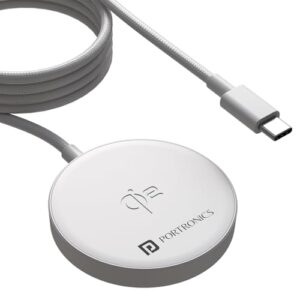 Portronics Quikk 15W Qi2 Certified Fast Charging Wireless Charger, Magnetic Compatible, Best for iPhone 16/15/14/13/12 Plus, Pro, Pro Max & All Wireless Enabled Smartphones & Earbuds(White)
