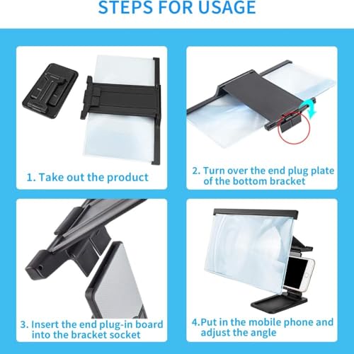 Drumstone (๐ฑ ๐ฌ๐ฒ๐ฎ๐ฟ๐ ๐ช๐ฎ๐ฟ๐ฟ๐ฎ๐ป๐๐) 12-Inch 3D Phone Screen Magnifier with Adjustable Stand, HD Lens, Foldable Design ๐๐ข๐๐ญ ๐๐จ๐ซ ๐๐ข๐ฐ๐๐ฅ๐ข, ๐๐๐๐ซ-๐๐ง๐ & ๐๐ฅ๐ฅ ๐๐๐๐๐ฌ๐ข๐จ๐ง๐ฌ - Image 6
