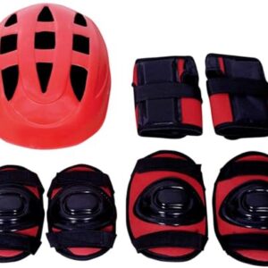 Skating Protective Gear Set/Kit (Pack of 7) for Roller Cycling Skating, Skateboard, Hover Board, Biking, Cycling, Skating, & Other Extreme Sports for Boy/Girl. (Red Large)