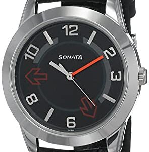 Sonata Yuva Analog Black Dial Men's Watch-NL7924SL04/NP7924SL04