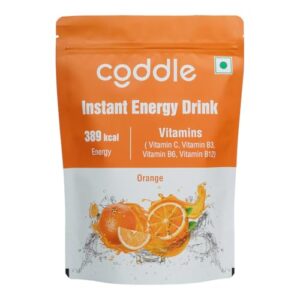 Coddle Orange Instant Energy Drink Powder (900 gm, Refill)| Tasty Orange Flavoured Glucose Instant Energy Drink| Provides Instant Energy| Vitamin (C, B3, B6, B12) Boosts Immunity - (PACK OF 01)-Great Indian Festival 2025 Diwali Offer