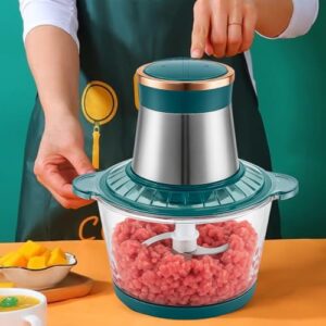Drumstone Diwali 𝟏𝟓 𝐘𝐄𝐀𝐑𝐒 𝐆𝐔𝐀𝐑𝐀𝐍𝐓𝐄𝐄 Electric Meat Grinder & Food Chopper – Stainless Steel Blades, 2L Glass Bowl, Powerful Motor for Meat, Vegetables, Fruits, Dry Nuts & Kitchen Use