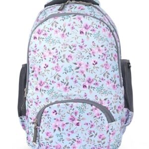 amazon basics Lightweight Polyester 4 Compartment 32L Backpack (Floral Print) Durable,Comfortable & Stylish Multiple Compartments & Side Pockets for Organized Storage|Ideal for School,College & Travel