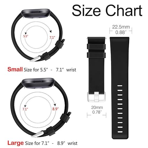 YODI Soft Silicone Classic Strap Band For Fitbit Versa/ Versa 2/ Versa Lite Small & Large Size, Replcement Watch Straps Compatible With Fit-bit Special Edition/ Lite Edition/ Versa SE For Men Women (Starlight, Large) - Image 6