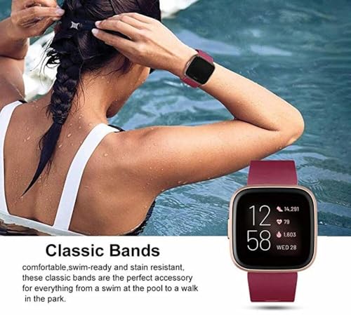 YODI Soft Silicone Classic Strap Band For Fitbit Versa/ Versa 2/ Versa Lite Small & Large Size, Replcement Watch Straps Compatible With Fit-bit Special Edition/ Lite Edition/ Versa SE For Men Women (Starlight, Large) - Image 7