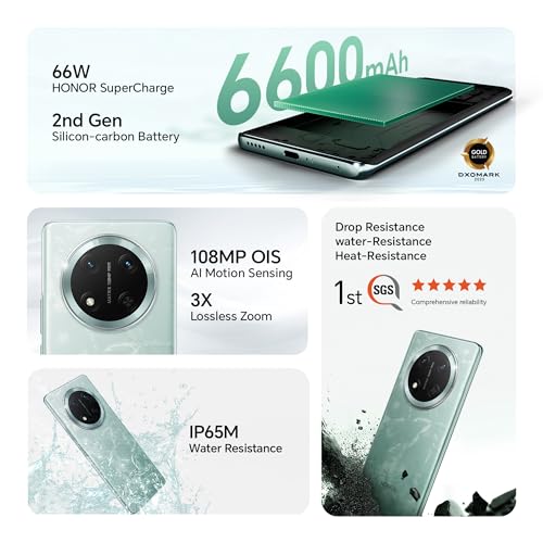 HONOR X9c 5G Dual SIM (8GB RAM, 256GB Storage) | Ultra Durable | 108MP AI OIS Camera | 6600mAh Battery | 3840Hz Risk-Free Dimming Display | with Charger (Jade Cyan) - Image 4