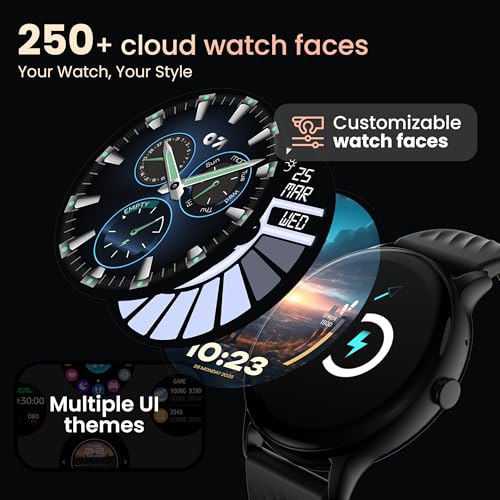 Boult GOBOULT Newly Launched Dire Smartwatch 1.38'' 2.5D Curved HD Display, BT Calling, 500 Nits Brightness, IP67, 250+ Watchfaces, 120+ Sports Modes, AI Voice Assistant, SpO2 Monitoring (Pure Black) - Image 4