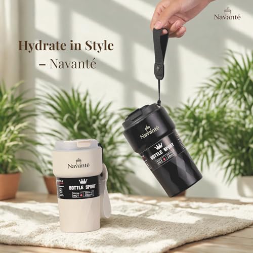NAVANTE 600ml Coffee Tumbler Leak Proof – LED Temperature Display Travel Mug, Stainless Steel Insulated, 20oz Hot/Cold Thermos, Black – Diwali Deal - Image 9