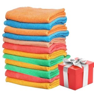 Space Fly Cotton Hand Towel Small | 500 GSM Hand Towels for Wash Basin | Kitchen Hand Towel with Special Diwali Gifts for Great Indian Festival Sale | Diwali Lights Color Hand Towel Set of 8