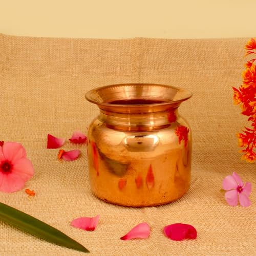 Gyarsilal's Copper Rajasahi Lotha for Pooja 400ML -TRSL-01|Tambe ka Lota Kalash|Festival Diwali Wedding|Daan kalasam chembu|Medium - Image 4