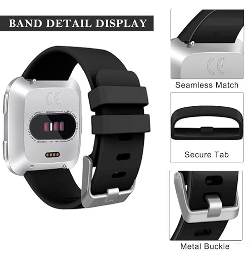 YODI Soft Silicone Classic Strap Band For Fitbit Versa/ Versa 2/ Versa Lite Small & Large Size, Replcement Watch Straps Compatible With Fit-bit Special Edition/ Lite Edition/ Versa SE For Men Women (Starlight, Large) - Image 3