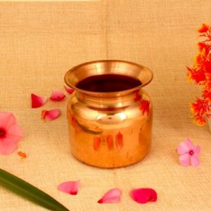 Gyarsilal's Copper Rajasahi Lotha for Pooja 400ML -TRSL-01|Tambe ka Lota Kalash|Festival Diwali Wedding|Daan kalasam chembu|Medium