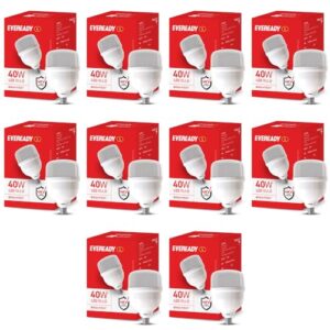 Eveready 40W LED Hammer Bulb | High CRI & High Efficiency | Energy Efficient | Mercury-Free | 4KV Surge Protection | 100 Lumens Per Watt | Cool Day Light (6500K) (pack of 10)