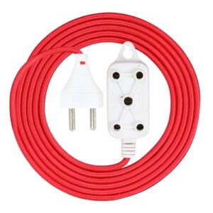 klick Gadgets 2 Pin and 3 Pin | Male Female | Expandable Electric Wire Extension | 2&3 Pin | Power Cord 2.5 Meter | Perfect Multipurpose | Home Decor | Office | Festival Decoration | Red Colour