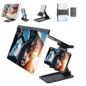 Drumstone (𝟱 𝗬𝗲𝗮𝗿𝘀 𝗪𝗮𝗿𝗿𝗮𝗻𝘁𝘆) 12-Inch 3D Phone Screen Magnifier with Adjustable Stand, HD Lens, Foldable Design 𝐆𝐢𝐟𝐭 𝐟𝐨𝐫 𝐃𝐢𝐰𝐚𝐥𝐢, 𝐘𝐞𝐚𝐫-𝐄𝐧𝐝 & 𝐀𝐥𝐥 𝐎𝐜𝐜𝐚𝐬𝐢𝐨𝐧𝐬