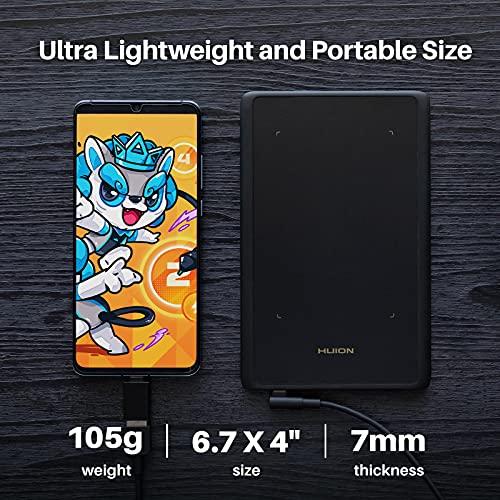 HUION H420X OSU Tablet Graphic Drawing with 8192 Levels Pressure Battery-Free Stylus, 4.17x2.6 inch/10.59 x6.60 cm Tablet Compatible with Window/Mac/Linux/Android for OSU Game, Online Teaching Black - Image 4