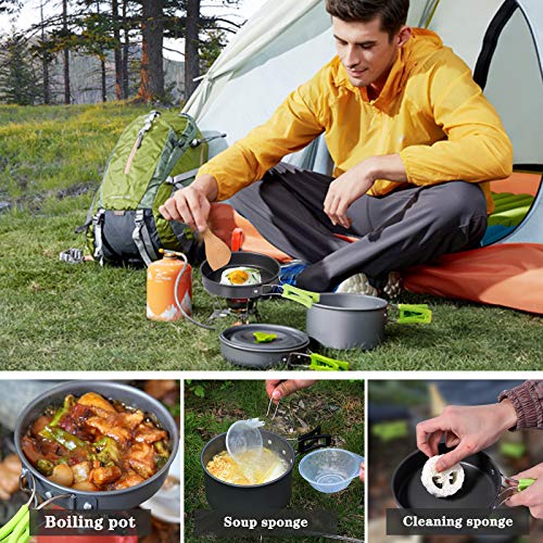 REHTRAD 8 Pcs Camping Cooking Set,Camping Accessories for Outdoor,Camping Utensils with Carry Bag,Camping Bowl Pot Pan Set - Image 5