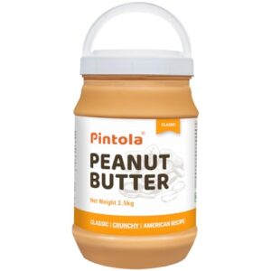 PINTOLA Original Classic Peanut Butter Crunchy 2.5kg - with High Protein 26g & 7.2g Fiber, Premium Roasted Nuts, Gluten Free, Zero Trans Fat, with MUFA Good Fats, Vit E & B3, Dairy Free