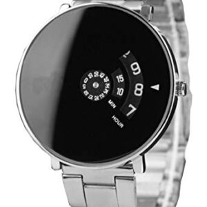 Acnos® Premium Show Like Black Dial in Second-Min-Hour Steel Belt Analogue Watch for Men Pack of - 1 (PNEW-BLACK05)