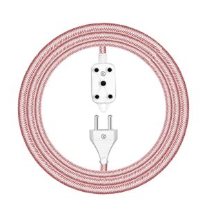klick Gadgets 2 Pin & 3 Pin | Male Female | Expandable Electric Wire Extension | Power Cord 2.5Mt | Perfect Multipurpose | Home Decor | Office | Festival Decoration | Pack of 1 | Peechy Pink Colour