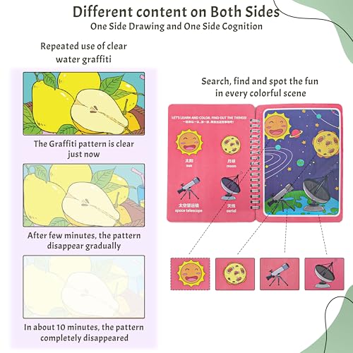 Wobbox Magic Book With Magic Doodle Pen - Reusable Magic Water Quick Dry Book, Magic Water Cooring Book For Return Gifts, Water-Reveal Educational Activity Toy for Growing Kids (4Pcs) (Set of 2) - Image 6