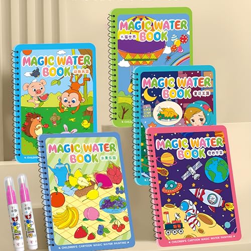 Wobbox Magic Book With Magic Doodle Pen - Reusable Magic Water Quick Dry Book, Magic Water Cooring Book For Return Gifts, Water-Reveal Educational Activity Toy for Growing Kids (4Pcs) (Set of 2) - Image 7