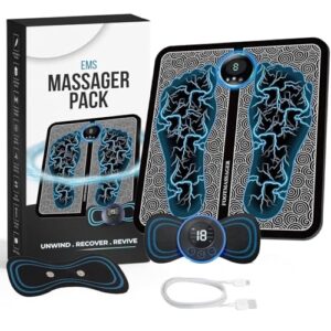 Vensi SHOP ZONE Pain Relief Foot Massager Body Massager Neck Massager Wireless Electric EMS Massage Machine for Legs, Body, Hand Therapy (5), Multi