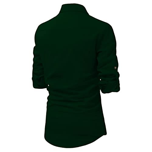 EDINWOLF Men Cotton Collar Kurta with Pocket (Green) - M - Image 2