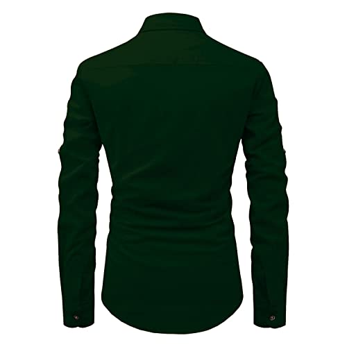 EDINWOLF Men Cotton Collar Kurta with Pocket (Green) - M - Image 3