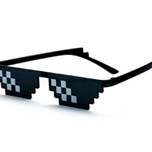 Eitheo Thug Life Sunglasses for Men Women Kids Photo Prop 12 Bit Pixel Mosaic Unisex Party Glasses (Thuglife Glasses)