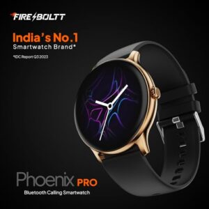 Fire-Boltt Phoenix Pro Smart Watch 1.39” HD Display, Bluetooth Calling, AI Voice Assistant, 120 Sports Modes, IP67 Waterproof, SpO2 Monitor, Smart Watch for Man & Woman- Black