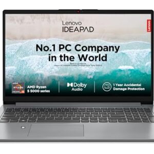 Lenovo IdeaPad Slim 1 AMD Ryzen 5 5500U 15.6" HD Thin and Light Laptop (16GB/512GB SSD/Integrated AMD Graphics/Windows 11 Home/MSO 21/1Yr ADP Free/Cloud Grey/1.61Kg), 82R400ERIN
