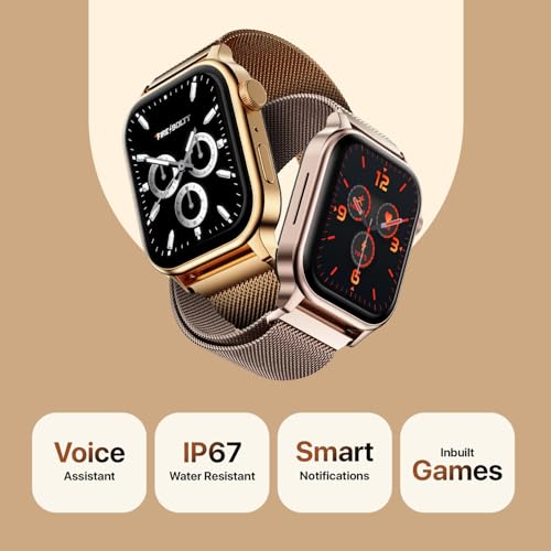 Fire-Boltt Rise Smart Watch, 1.85" HD Display, Metal Body with Bluetooth Calling, Rotating Crown, AI Voice Assistant, 120 Sports Modes, Neon UI, SpO2 & Heart Rate Monitoring (Gold Millanese) - Image 9