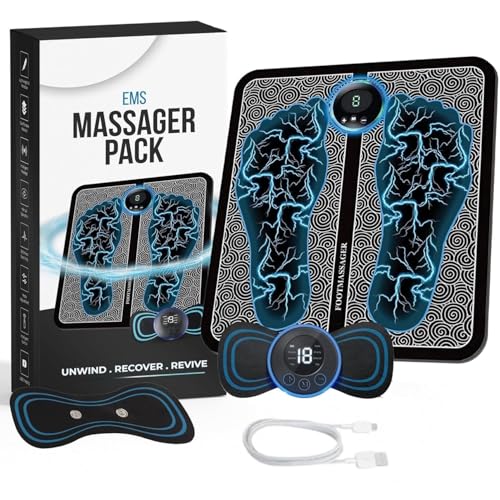 Vensi SHOP ZONE Pain Relief Foot Massager Body Massager Neck Massager Wireless Electric EMS Massage Machine for Legs, Body, Hand Therapy (5), Multi
