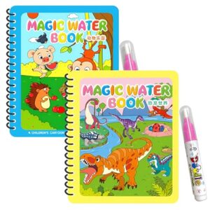 Wobbox Magic Book With Magic Doodle Pen - Reusable Magic Water Quick Dry Book, Magic Water Cooring Book For Return Gifts, Water-Reveal Educational Activity Toy for Growing Kids (Pack of 2) (4Pcs)