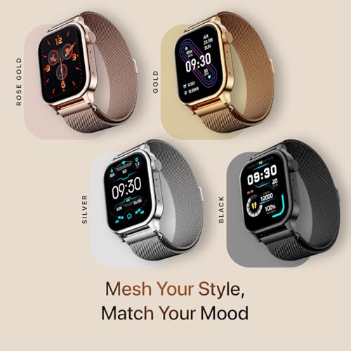 Fire-Boltt Rise Smart Watch, 1.85" HD Display, Metal Body with Bluetooth Calling, Rotating Crown, AI Voice Assistant, 120 Sports Modes, Neon UI, SpO2 & Heart Rate Monitoring (Gold Millanese) - Image 10
