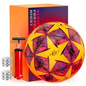 ANCBRUT Glow in the Dark Glow Indoor Outdoor Gifts for 8-15+ Teens Red LED Lights Pre Installed Batteries Included Pump Size 5