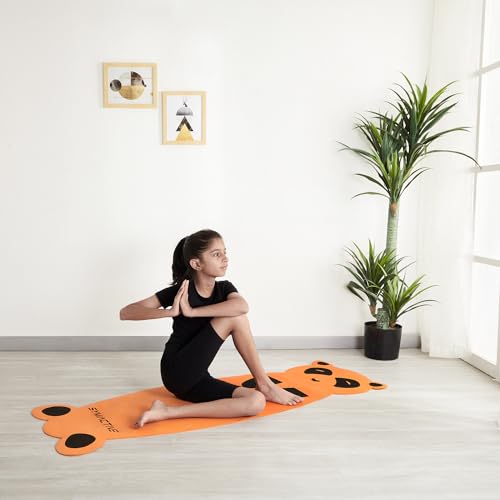 Amazon Brand - Symactive 4 Mm Anti-Skid Lightweight Ldpe Printed Yoga Mat With A Carrying Strap For Kids For Workout, Yoga And Fitness (Orange, 2X5 Ft, Panda), Pink - Image 5