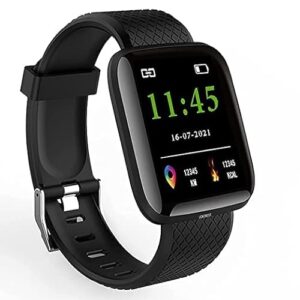 SHOX D116 Fitness Smart Band Activity Tracker Smartwatch with Sleep Monitor, Step Tracking, Heart Rate Sensor for Men, Women, Kids (Black)