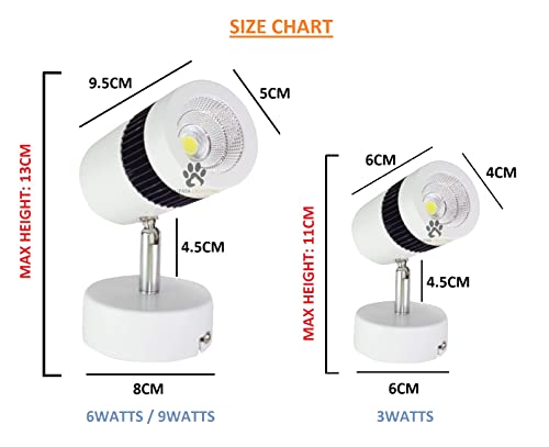 Mufasa 9 Watts White Body LED Spot Focus Wall Light- (White, Aluminium) - Image 3