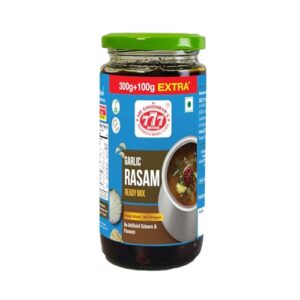 777 Garlic Rasam Paste 300g + 100g Extra | Pure South Indian Rasam Paste with Garlic & Spices | Ready-to-Cook | No Preservatives | Authentic Traditional Taste