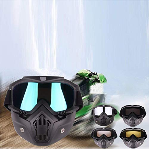 Lista cycle Motorcycle Goggles Mask Helmet Goggles Road Riding Uv Mouth Filter Cycling Goggles with Detachable Mask One Size Multicolor - Image 2