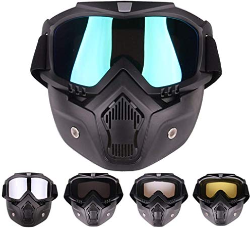 Lista cycle Motorcycle Goggles Mask Helmet Goggles Road Riding Uv Mouth Filter Cycling Goggles with Detachable Mask One Size Multicolor - Image 7