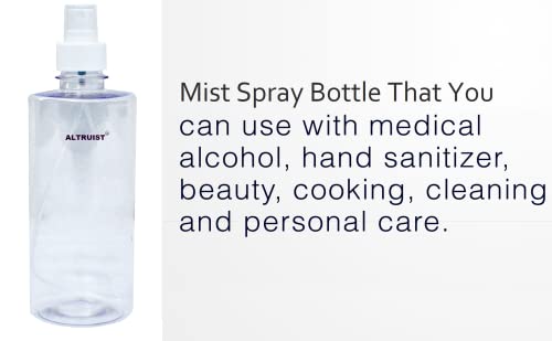 ALTRUIST Mist Spray Bottle for Sanitizer 500ml, Spray Bottle Multi Used for Hand Sanitizer Refillable Empty Bottle Transhparent (Set of 2) - Image 2
