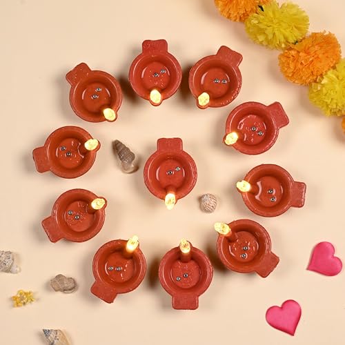 Indian Karigar 24 Pcs Water Diyas for Home Decoration | 48hrs Burnning | Diwali Decoration for Home Light | AG3+ Battery | Flameless | Pet Friendly | Water Sensor Diya Lights (Water Diyas Pack of 24) - Image 4
