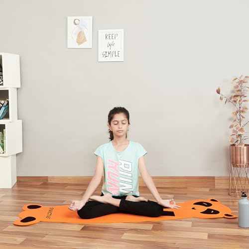Amazon Brand - Symactive 4 Mm Anti-Skid Lightweight Ldpe Printed Yoga Mat With A Carrying Strap For Kids For Workout, Yoga And Fitness (Orange, 2X5 Ft, Panda), Pink - Image 3
