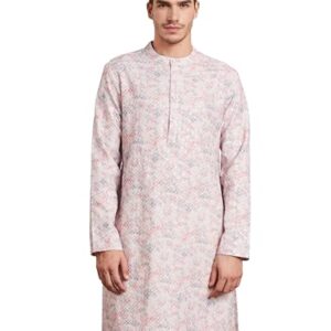 Amazon Brand - Symbol Premium Men's Embroidery Sequined Long Kurta (SP-S25-MNA-FKT-302_Red-DP_4XL)
