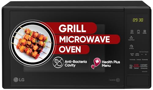 LG 20 L Grill Microwave Built-In Oven (MH2044DB, Black, Quartz Heater, I-Wave Technology, Indian Cuisine, Auto Cook Menu, Steam Clean, Anti-Bacterial Cavity & Health plus Menu)