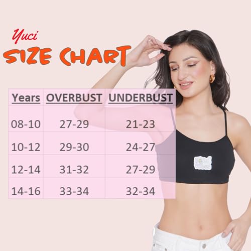 YUCI Girl's Beginner Uniform Bra| Cotton Non-Padded & Non-Wired & Adjustable Thin Strap Slip-on Training Bra for Teenager - Skin - Image 2